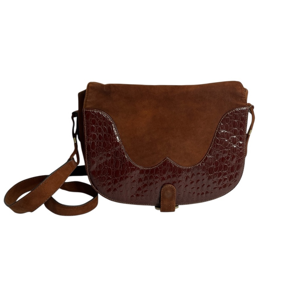 Vintage ESCADA Brown Leather BOHO Shoulder Bag